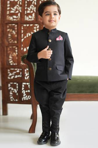 Black cotton bandhgala