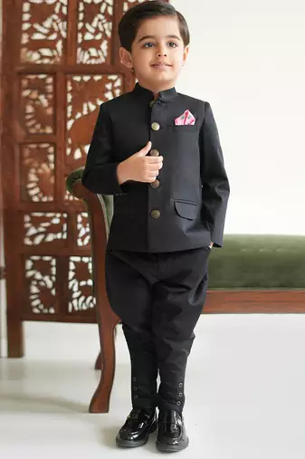 Black cotton bandhgala