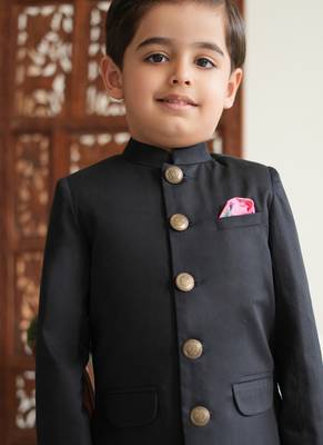Black cotton bandhgala 5