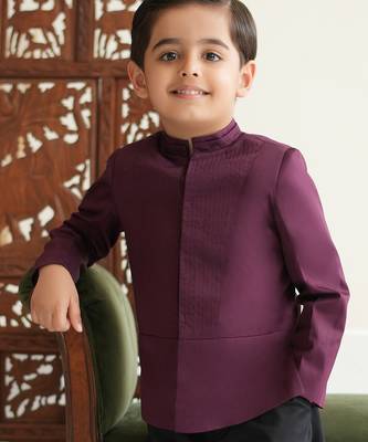 Maroon cotton bandhgala 5