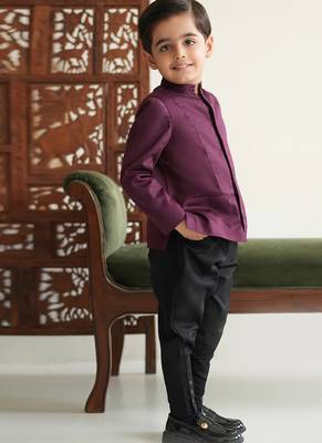 Maroon cotton bandhgala 1