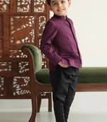 Maroon cotton bandhgala