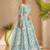 sky blue sequins net lehenga set choli with dupatta