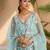 sky blue sequins net lehenga set choli with dupatta
