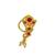 Gold plated red stone leaf design clip on nosepin