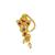 Gold plated red stone leaf design clip on nosepin