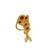 Gold plated red stone leaf design clip on nosepin