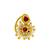 Gold plated red stone classic clip on nosepin