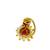 Gold plated red stone classic clip on nosepin