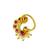 Gold plated dainty peacock design clip on nose pin
