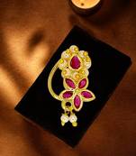 Gold plated pakali chakari clip on nose pin