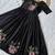 Black soft vichitra original brush print with handwork gown