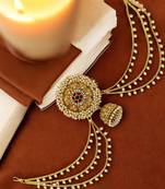 Gold plated south indian bun pin head jewellery