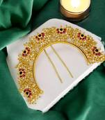Gold plated jaipuri style bun pin head jewellery