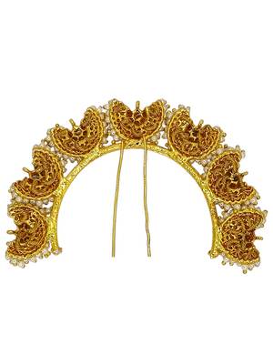 Gold plated jaipuri style bun pin head jewellery 3