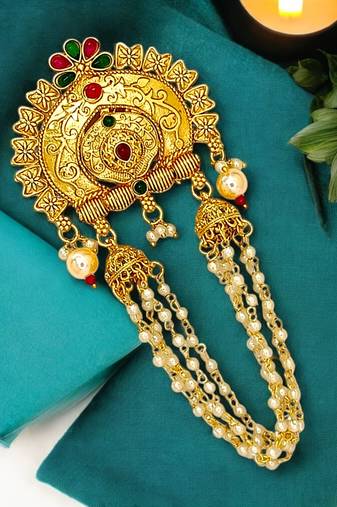 Gold plated traditional bun pin head jewellery