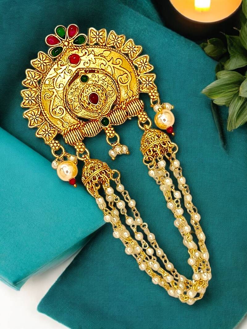 Gold plated traditional bun pin head jewellery