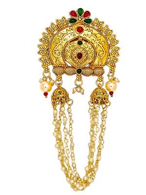 Gold plated traditional bun pin head jewellery 2