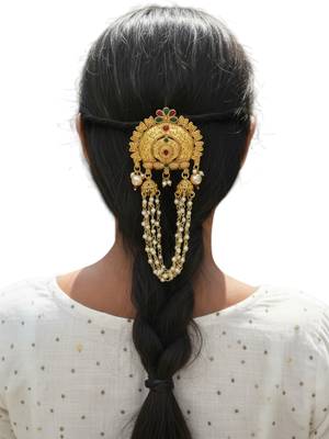 Gold plated traditional bun pin head jewellery 5
