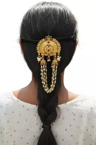 Gold plated traditional bun pin head jewellery