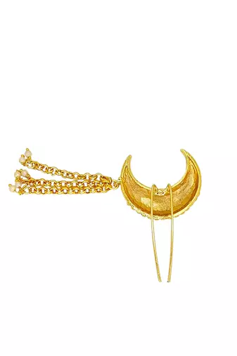 Gold plated chandrakor bun pin head jewellery