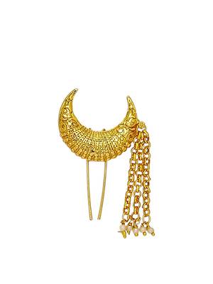 Gold plated chandrakor bun pin head jewellery 2