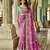 pink royal pink saree | golden motif detailing with turquoise contrast blouse