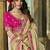 ivory ivory saree with pink embroidery