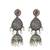 Silver oxidised drop jhumka earrings