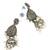 Silver oxidised drop jhumka earrings
