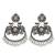 Silver oxidised mauve stone chandbali earrings