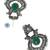 Silver oxidised green stone chandbali earrings