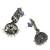 Silver oxidised peacock jhumka earrings