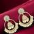 Light gold plated kundan chandbali jhumka earrings