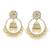 Light gold plated kundan chandbali jhumka earrings