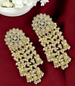 Light gold plated  kundan tassel earrings