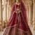 red embroidered silk bridal lehenga set choli with dupatta with double dupatta