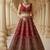 red embroidered silk bridal lehenga set choli with dupatta with double dupatta