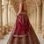 red embroidered silk bridal lehenga set choli with dupatta with double dupatta