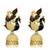 Gold plated multicolor meenakari peacock jhumka earrings