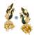 Gold plated multicolor meenakari peacock jhumka earrings