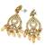 Gold plated shadow stone teardrop earrings