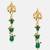 Gold Plated Kundan Green Stone Dangler Earrings