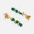 Gold Plated Kundan Green Stone Dangler Earrings