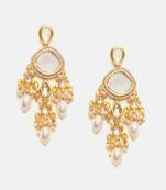 Gold Plated Kundan Pearl Dangler Earrings