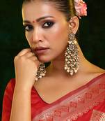 Gold Plated Kundan Dangler Earrings