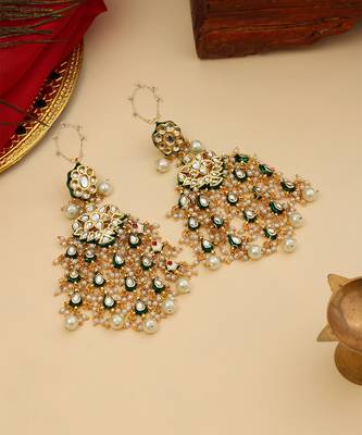 Gold Plated Kundan Dangler Earrings 2