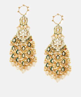 Gold Plated Kundan Dangler Earrings 3