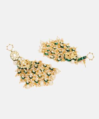 Gold Plated Kundan Dangler Earrings 4