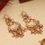 Gold Plated Kundan Red Stone Chandbali Earrings